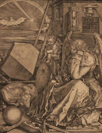 (After) Albrecht Dürer, <em>Melencolia I</em>, 1514 (likely sixteenth-century copy), etching, 23.2 x 18.1 cm. Gift of Dr O Poynton, 1992.