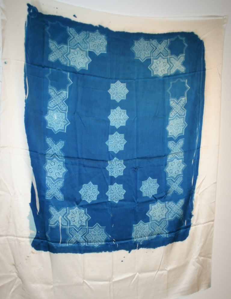 Ayfer Ocal. Geometrics at play. cyanotype on pure silk, NFS. 2011. Courtesy of the artist