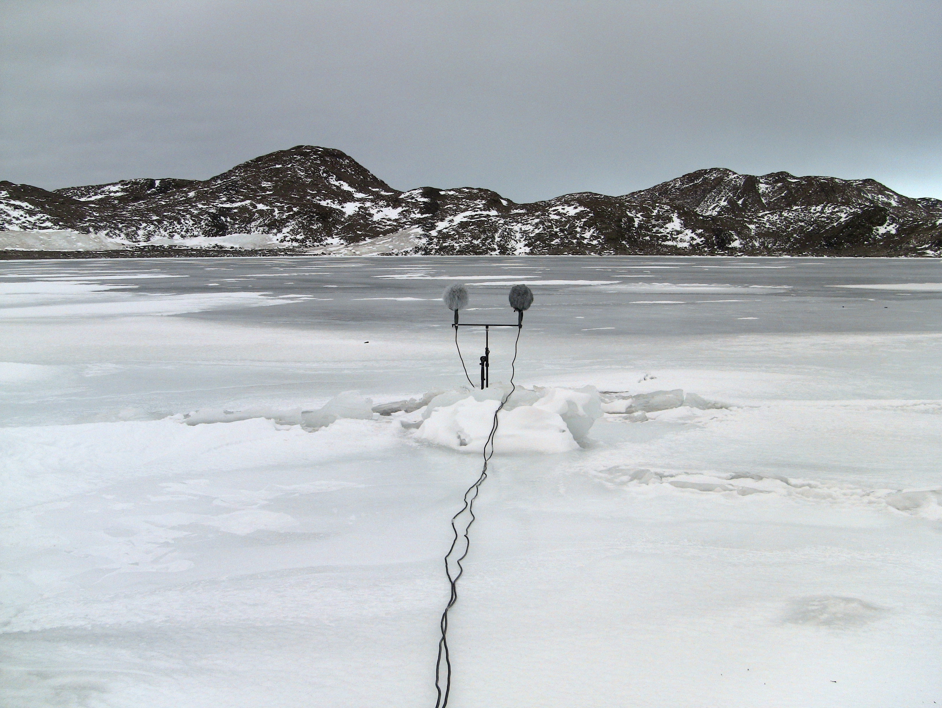 Philip Samartzis. 2010. recording at Watts Hut Eastern Antarctica. Courtesy the artist