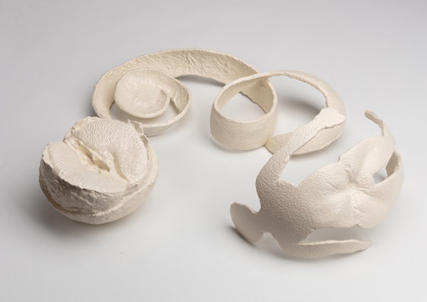 Darcey Bella Arnold, The Orange is Orange 2024, bronze, oil paint, three parts overall, dimensions 12 x 30 x 30 cm. Courtesy of the artist Darcey Bella Arnold, The Orange is Orange 2024, bronze, oil paint, three parts overall, dimensions 12 x 30 x 30 cm. Courtesy of the artist